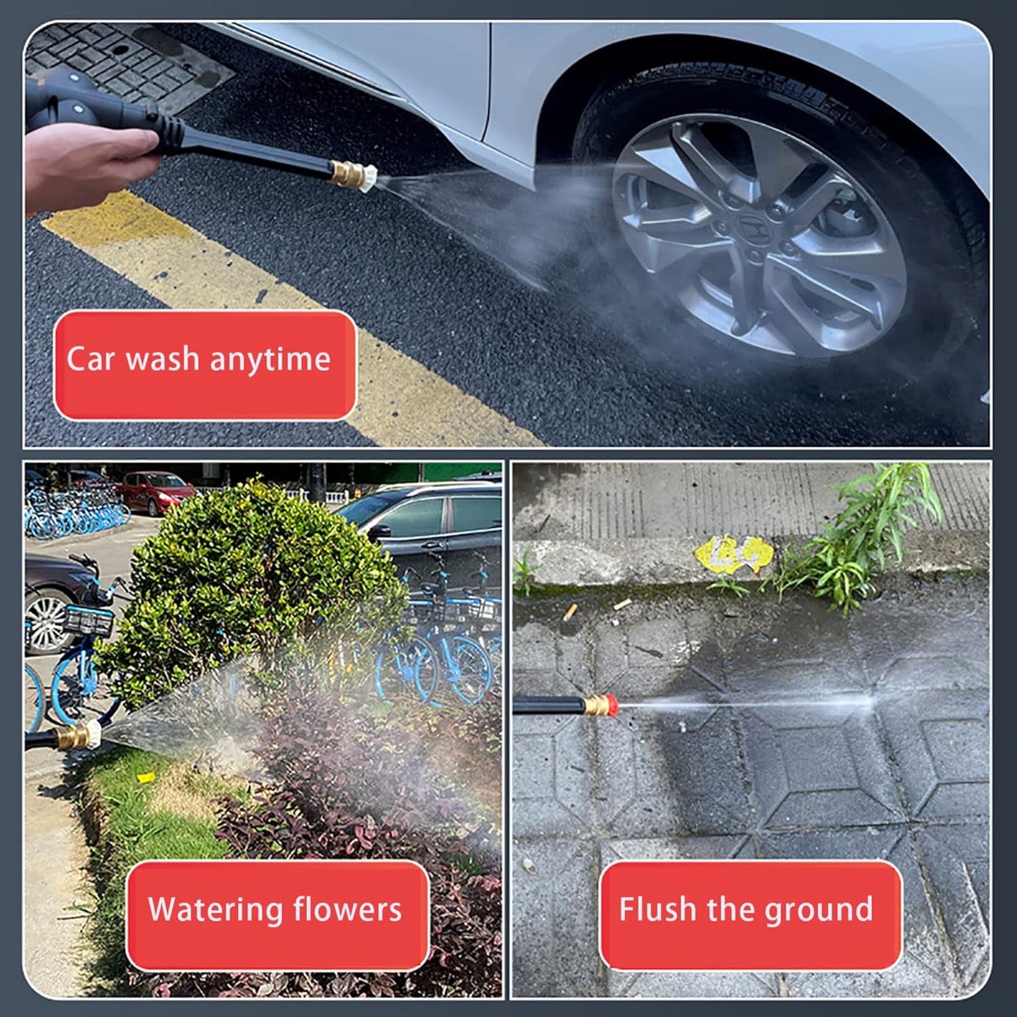 128W Cordless Foam Gun Soap Car Washwith Accessories Portable Electric Car Wash Foam Sprayer for Cars Gardens Terraces Windows Cleaning Works