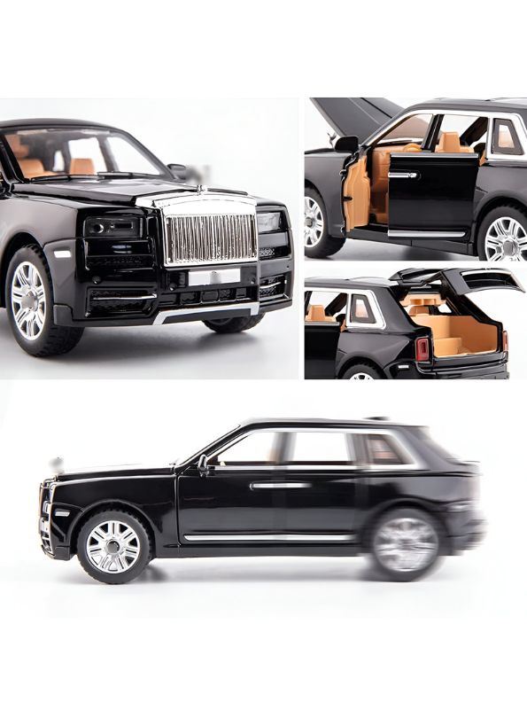 Black - Rolls-Royce – Cullinan Diecast Metal Pullback Toy Car - Premium Model with Openable Doors – Best Gift for Kids & Collectors