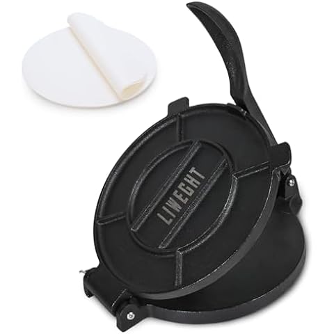 Geepas Chapathi Maker - Non-stick Coating with Thermostat Control | Cool Touch Handle Indicator Lights Ideal for Making Breads Chapathi,Roti1000 W Black/Silver, 8"