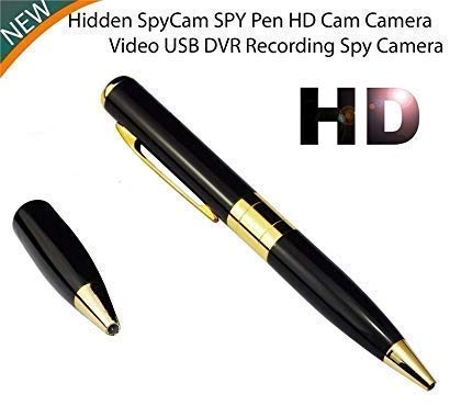 Electronics 720p Gold & Black Indoor Outdoor Spy Pen Camera with Audio/Video Recording, up to 32 GB Card supportable (not Included)