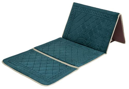 Muslim Prayer Rug with Back Support/Islamic Soft Sajdah for Women/Padded Prayer Mats Islam Thick/Portable Travel Mat with Carrying Pocket/Plush