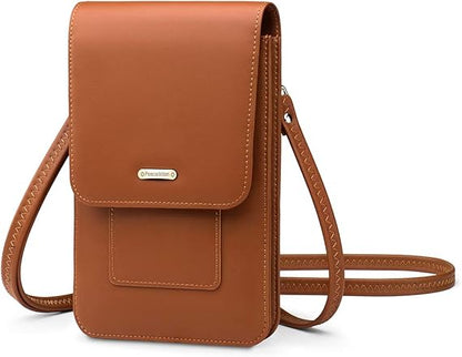 Small Crossbody Cell Phone Bag for Women, Leather Shoulder Bag Card Holder Phone Wallet Purse