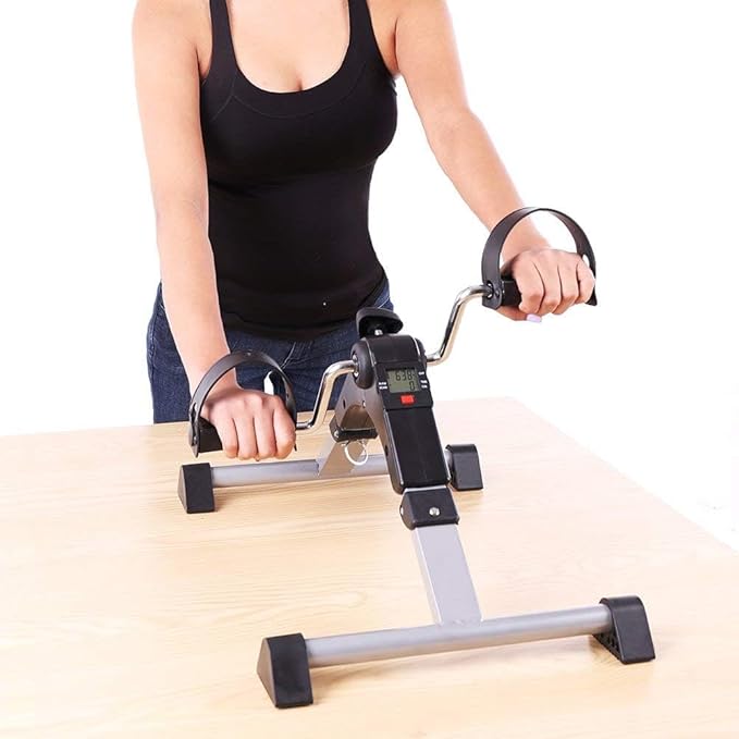 Mini pedal exercise bike,household folding machine LCD display, adjustable resistance