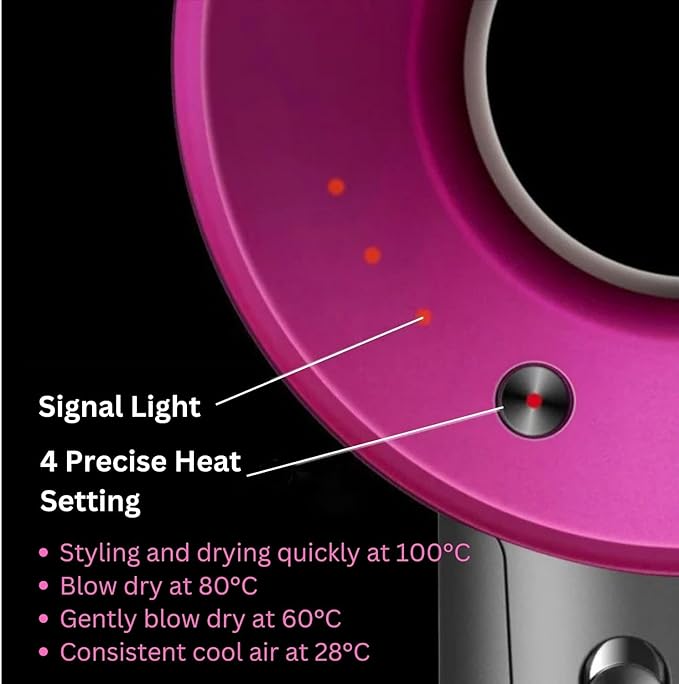 Professional Ionic Hair Dryer Leafless Supersonic Hair Dryer Personal Hair Care Styling Fast Drying Low Noise Blow Dryer for Home, Salon Negative Ion Tool Anion Electric Dryer 5 Blow