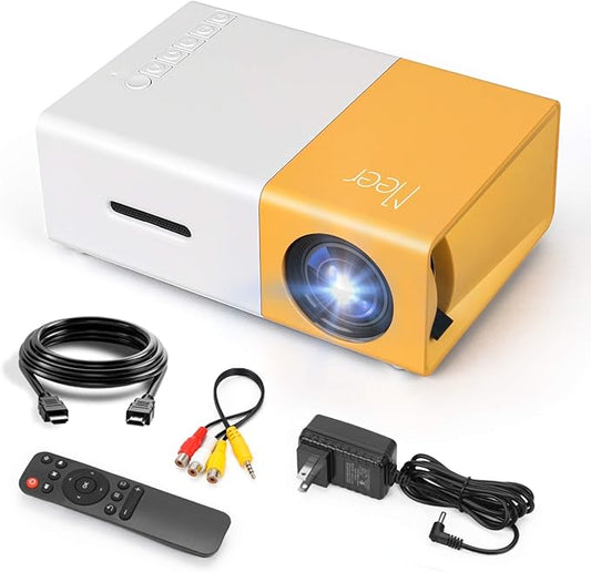 Mini Projector, Portable Pico Full Color LED LCD Video Projector for Children Present, Video TV Movie, Party Game, Outdoor Entertainment with HDMI USB AV Interfaces and Remote Control