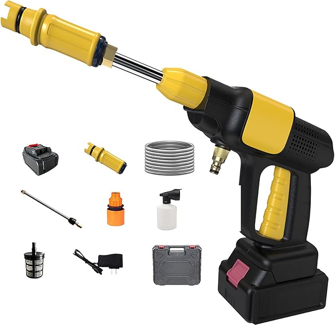 128W Cordless Foam Gun Soap Car Washwith Accessories Portable Electric Car Wash Foam Sprayer for Cars Gardens Terraces Windows Cleaning Works