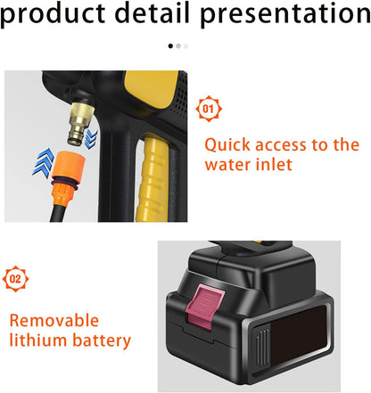 128W Cordless Foam Gun Soap Car Washwith Accessories Portable Electric Car Wash Foam Sprayer for Cars Gardens Terraces Windows Cleaning Works