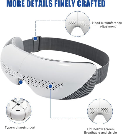 Eye Massager with Heat and Vibration Eye Protector Rechargeable Eye mask to Relieve Eye Fatigue and Dark Circles