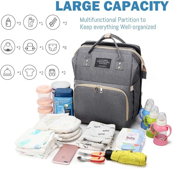Multifunctional Mummy Bag, Baby Diaper Bag Backpack, Diaper Bag Backpack with Changing Station, Mummy Bag for Baby Boy Girl, Waterproof Large Travel Diaper Backpack Bag, Newborn Baby Essential Gifts