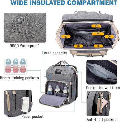 Multifunctional Mummy Bag, Baby Diaper Bag Backpack, Diaper Bag Backpack with Changing Station, Mummy Bag for Baby Boy Girl, Waterproof Large Travel Diaper Backpack Bag, Newborn Baby Essential Gifts