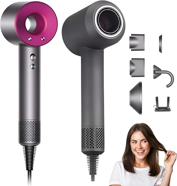 Professional Ionic Hair Dryer Leafless Supersonic Hair Dryer Personal Hair Care Styling Fast Drying Low Noise Blow Dryer for Home, Salon Negative Ion Tool Anion Electric Dryer 5 Blow