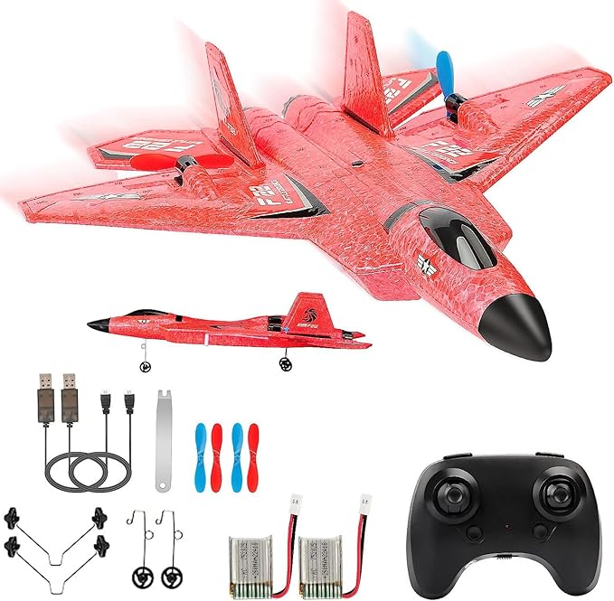 RC Plane F22 Airplane Fighter Ready to Fly 2.4Ghz 2 Channel Remote Control Airplanes Toy for Boys Girls Kids Beginners