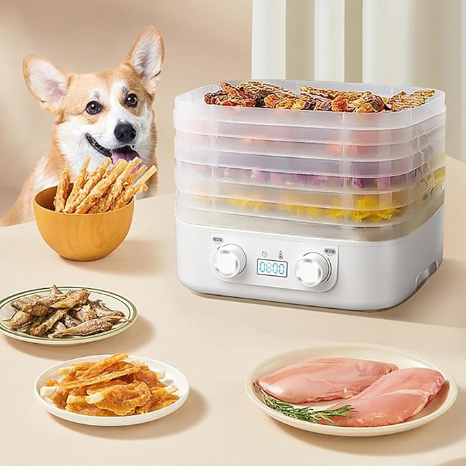 5-Tray Food Dehydrator with Adjustable Temperature, Auto Food Dryer Machine for Food and Jerky, Fruits, Herbs, Veggies
