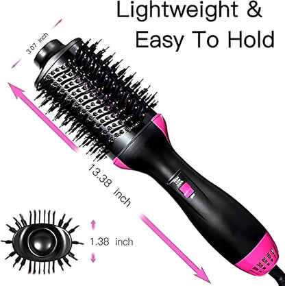 One Step Hair Dryer and Volumizer Brush, 3 In 1, Black and Pink
