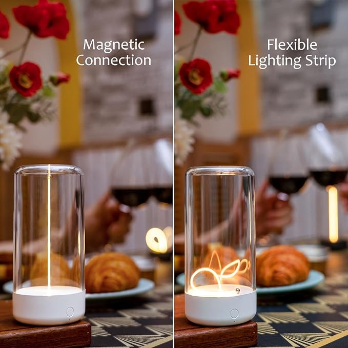 Mini Minimalist Table Lamp Cordless LED Desk Lamp Rechargeable Modern Night Lights with Breathing Effect for Home Office, Ideal as Atmosphere or Playing Games