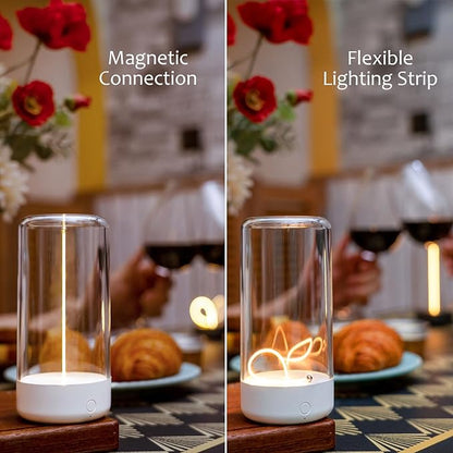 Mini Minimalist Table Lamp Cordless LED Desk Lamp Rechargeable Modern Night Lights with Breathing Effect for Home Office, Ideal as Atmosphere or Playing Games