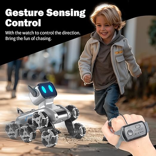 8WD Gesture Sensing Stunt Rc Robot Dog for Kid Boys 8-12, RC Car Toys for Boys