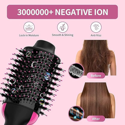 One Step Hair Dryer and Volumizer Brush, 3 In 1, Black and Pink