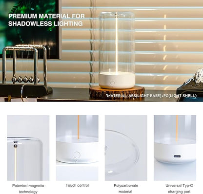 Mini Minimalist Table Lamp Cordless LED Desk Lamp Rechargeable Modern Night Lights with Breathing Effect for Home Office, Ideal as Atmosphere or Playing Games