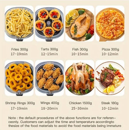 8L Digital Control Air Fryers Visualable Multifunction Electric 2400W   Air Fryers With Touch Screen