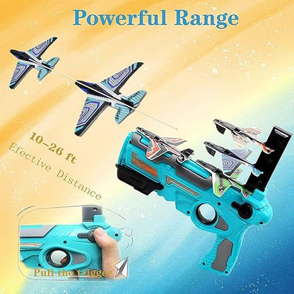 Storio Toys Airplane Launcher Gun,Safe and Fun Shooting Guns for Kids,Paper Foam Gliders for Quick and Easy | Best Gift for Boys Kids Children