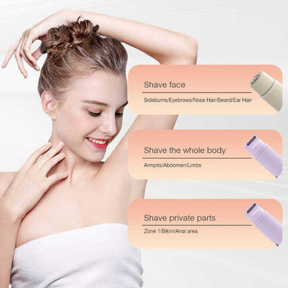 2 IN 1 Hair Remover Portable USB Lady Epilator Waterproof Replaceable Blade Bikini Razor for Women Body