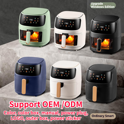 8L Digital Control Air Fryers Visualable Multifunction Electric 2400W   Air Fryers With Touch Screen