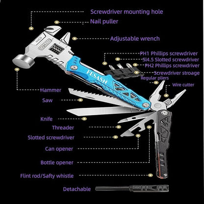 Upgraded Hammer Multitool, 18-in-1