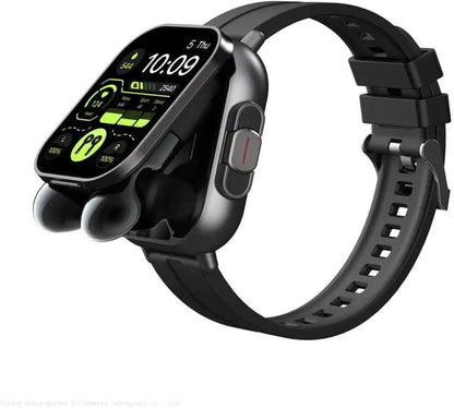 Smart Watch With Earbuds Fitness Tracker Sports Recorder Heart Rate Blood Pressure Blood Oxygen Monitor With 2” Touchscreen