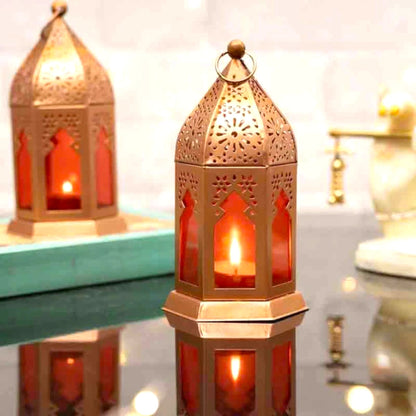 Golden Glow Ramadan Lantern – Elegant LED Decorative Light for Ramadan & Eid