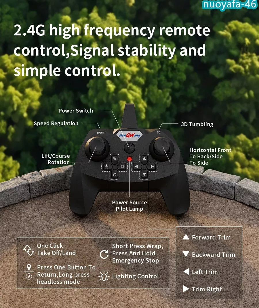 2.4G RC Plane 6-Axis Gyro Pterosaur Drone 360° Stunt Airplane LED Foam Kids Toy