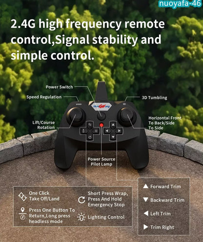 2.4G RC Plane 6-Axis Gyro Pterosaur Drone 360° Stunt Airplane LED Foam Kids Toy