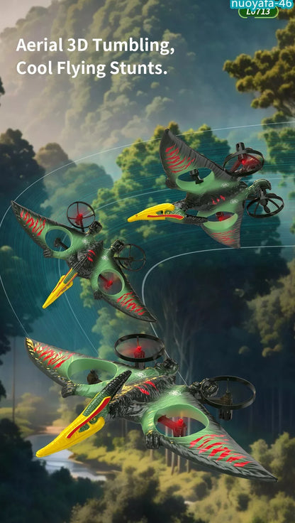 2.4G RC Plane 6-Axis Gyro Pterosaur Drone 360° Stunt Airplane LED Foam Kids Toy