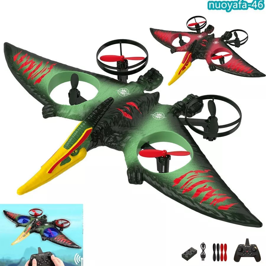 2.4G RC Plane 6-Axis Gyro Pterosaur Drone 360° Stunt Airplane LED Foam Kids Toy